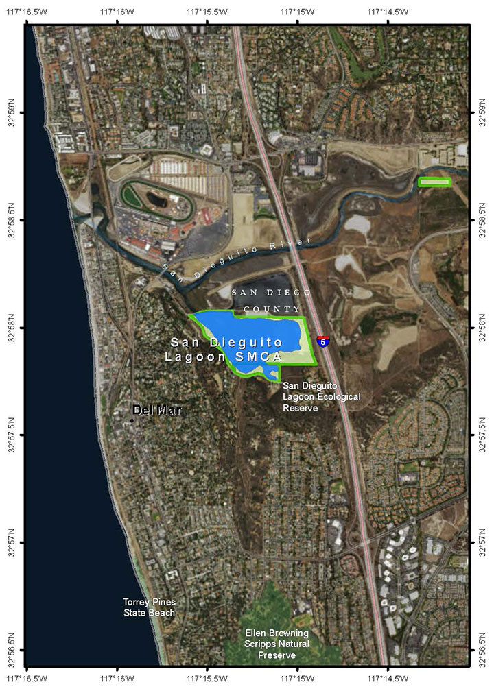 Map of San Dieguito Lagoon State Marine Conservation Area - link opens in new window